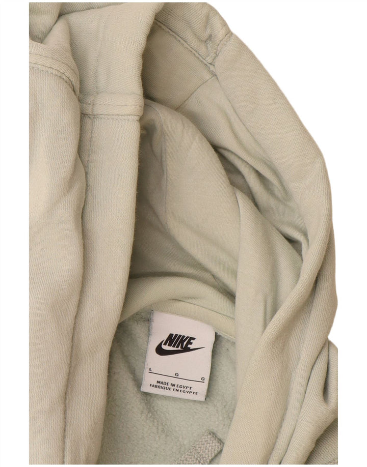 Nike Mens Hoodie Jumper Large Off White Cotton
