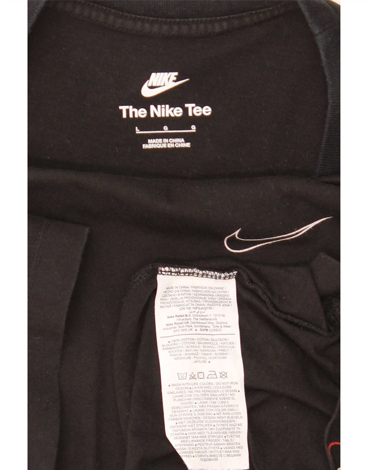 Nike grafisk T-shirt top til mænd, stor sort bomuld