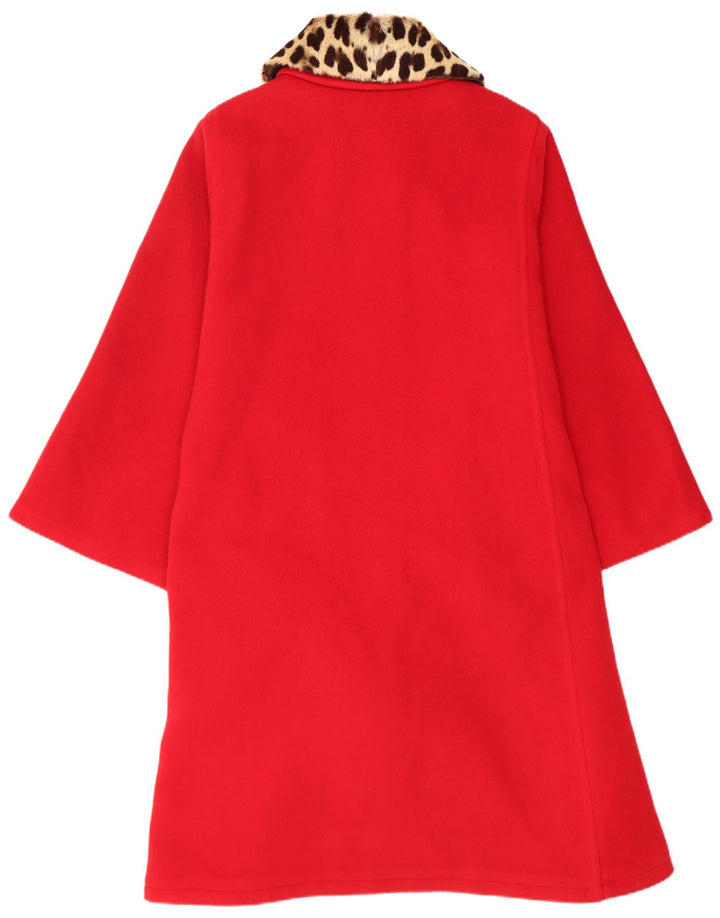 Salko Womens Loose Fit Overcoat UK 16 Large Red Virgin Wool