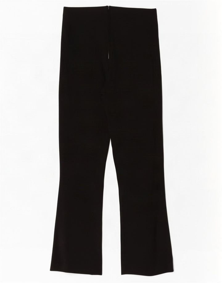 Zara Womens Bootcut Cropped Trousers Small W26 L26 Black Viscose