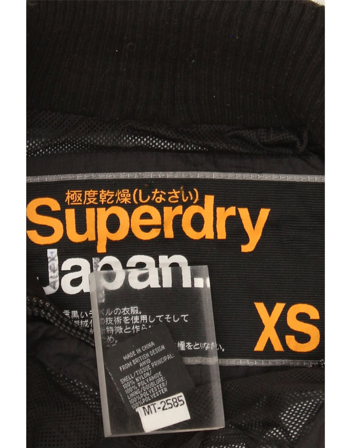 Giacca antipioggia grafica da donna Superdry UK 6 XS nylon nero