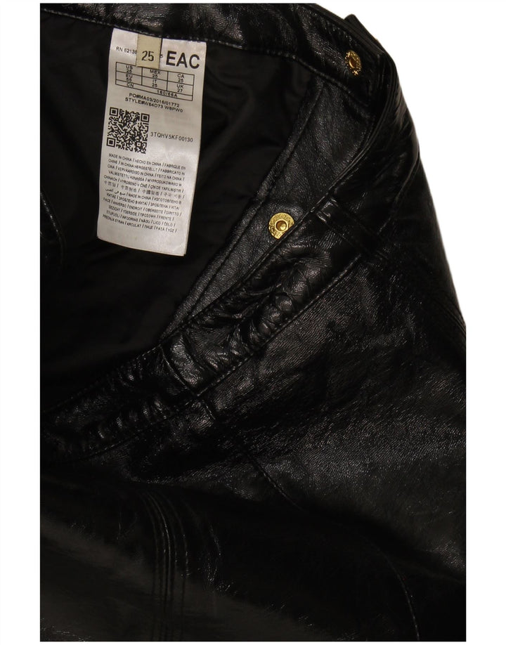 Guess Womens Faux Leather Skirt W27 Small  Black Polyethylene