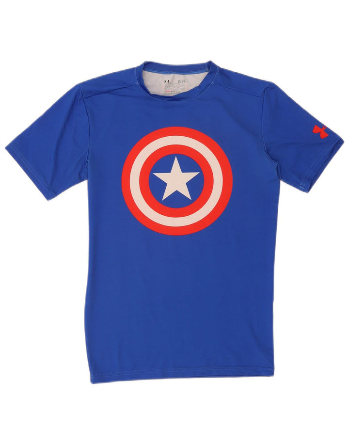 Under Armour Boys Marvel Graphic T-Shirt Top 11-12 Years Large Blue