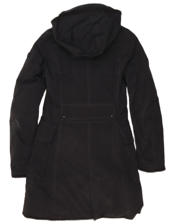 PEUTEREY Abrigo acolchado con capucha para mujer IT 42 Poliéster negro mediano