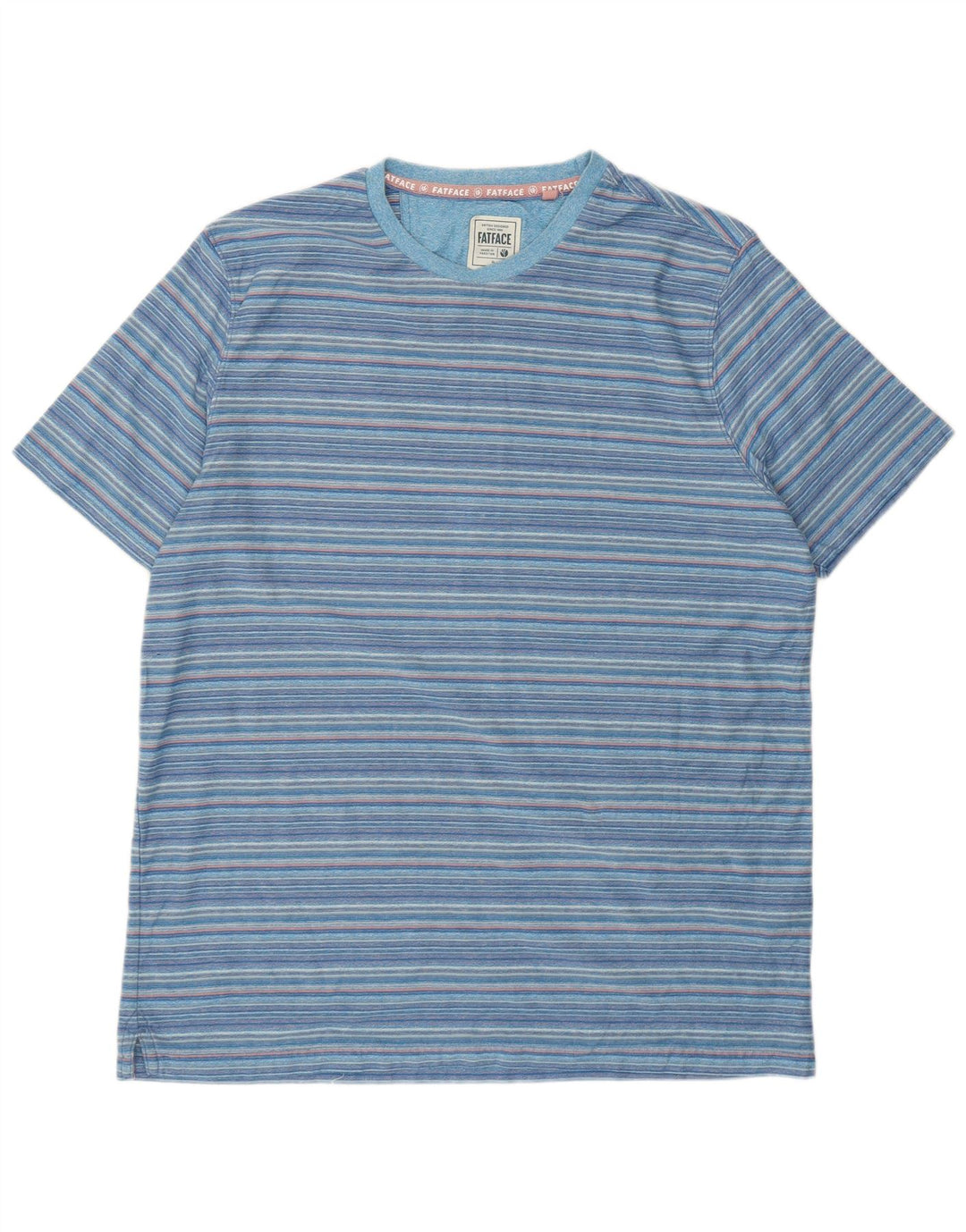 Fat Face Mens T-Shirt Top XL Blue Striped Cotton
