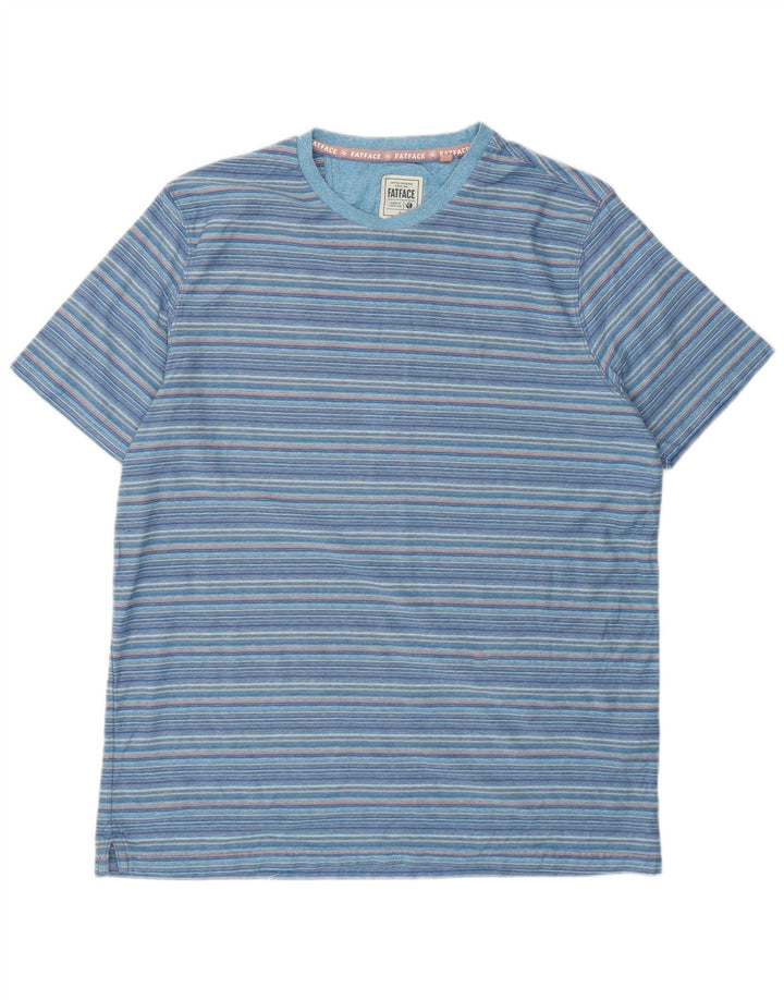 Fat Face Mens T-Shirt Top XL Blue Striped Cotton
