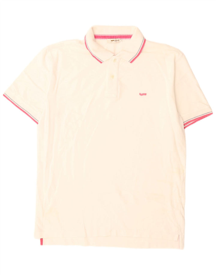Gas Mens Polo Shirt XL White Cotton