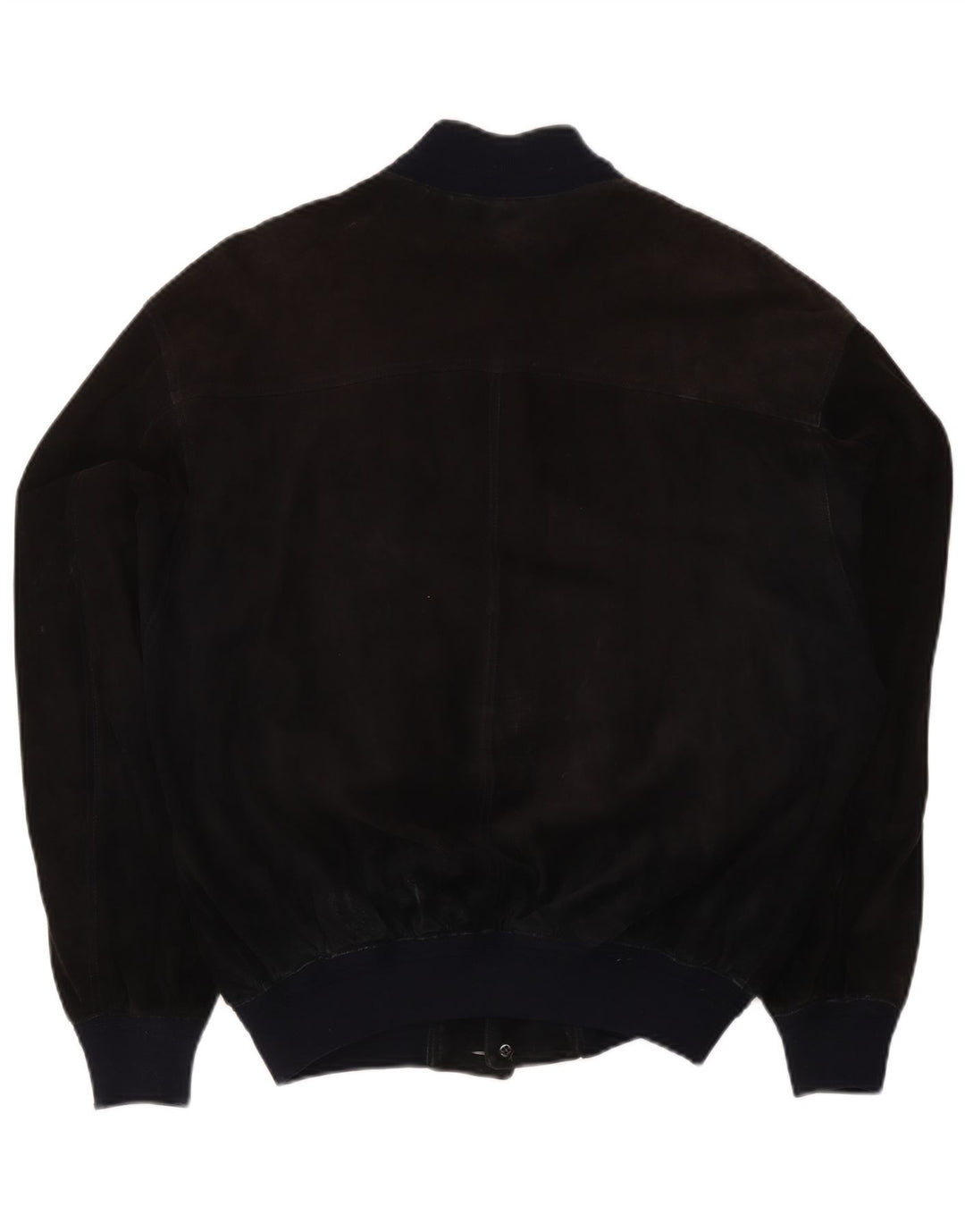 Vintage Mens Suede Bomber Jacket UK 38 Medium Black Colourblock Leather