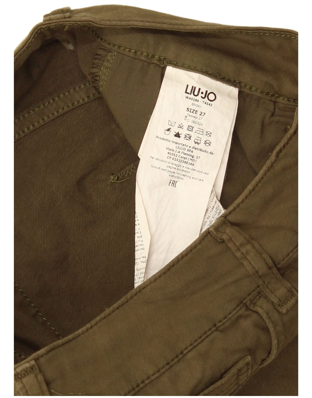 Liu Jo Dame Slim Jeans W27 L25 Khaki Bomuld