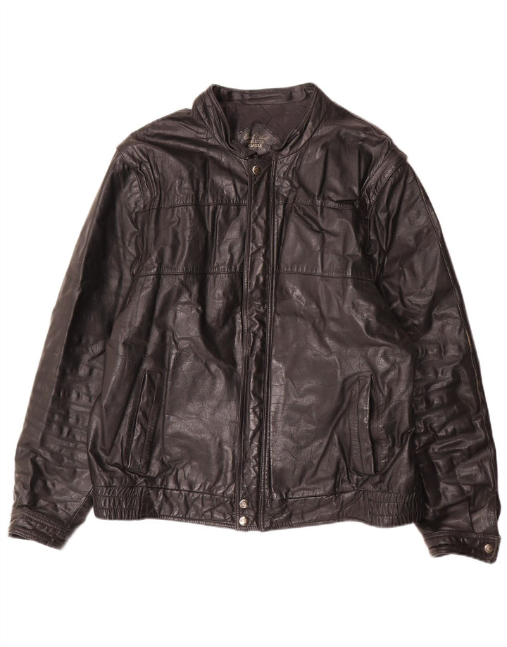 Vintage Mens Leather Jacket UK 40 Large Black Leather