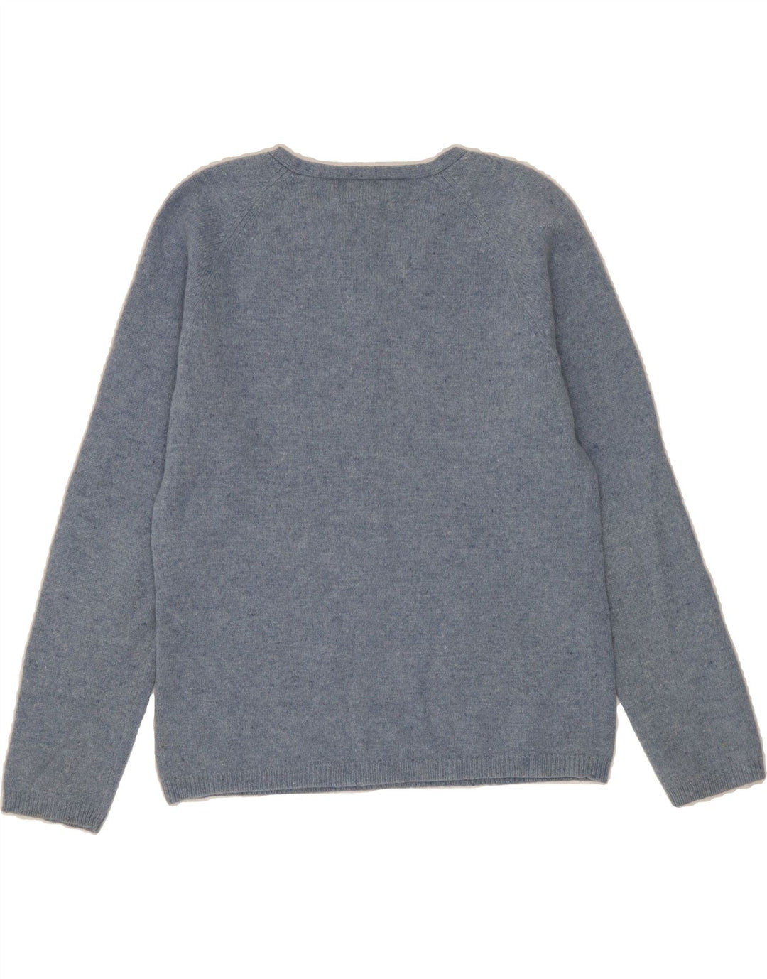 EDDIE BAUER Womens V-Neck Jumper Sweater UK 12 Medium Blue Lambswool Vintage Eddie Bauer and Second-Hand Eddie Bauer from Messina Hembry 