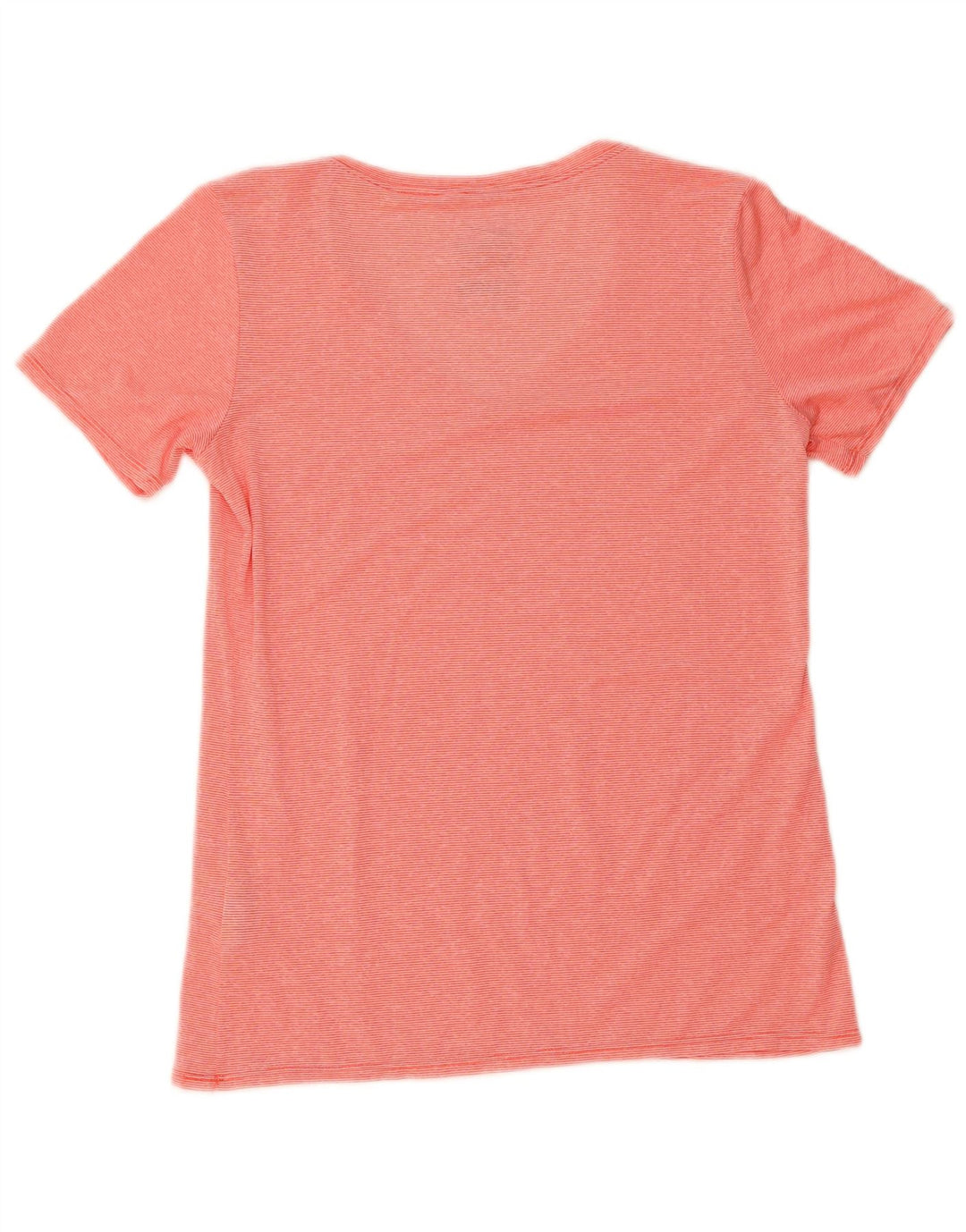 NIKE Womens Dri Fit T-Shirt Top UK 12 Medium Red Pinstripe Polyester