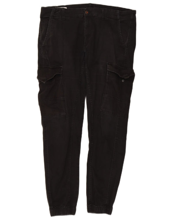 Jack & Jones Mens Joggers Cargo Pantalones W34 L29 Algodón Negro