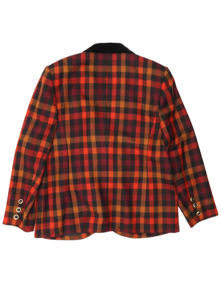 CLASSIC Womens Blazer Jacket UK 16 Large Multicoloured Gingham