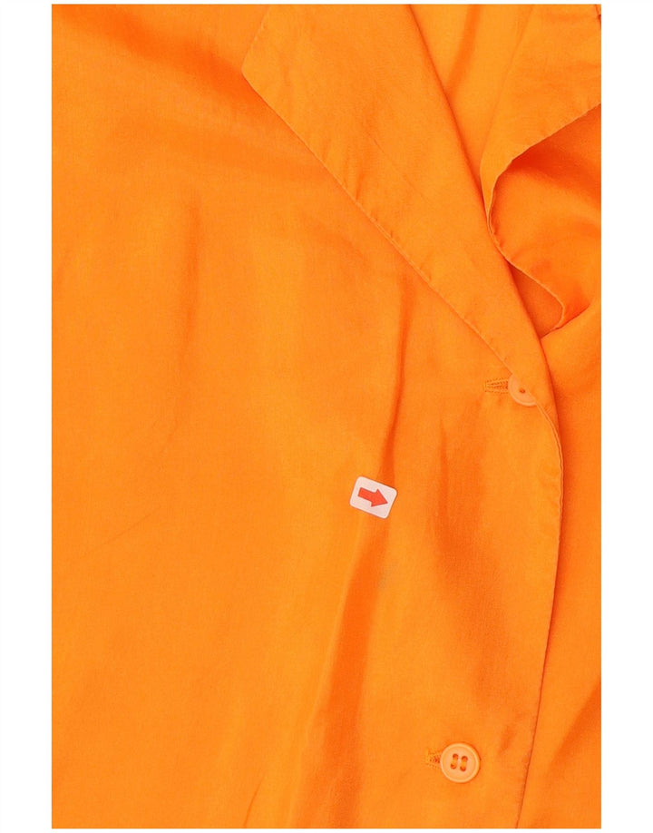 Vintage Womens Sleeveless Shirt Blouse UK 14 Medium Orange