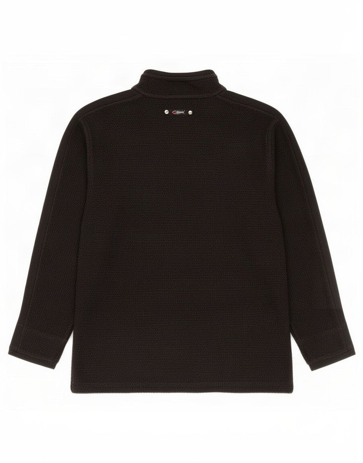 Felpa da uomo con collo con zip Weird Fish, piccola, in cotone nero