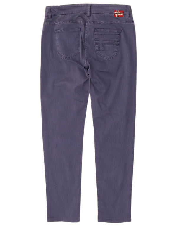 Napapijri Womens Slim Casual Trousers IT 42 Medium W30 L29 Blue Cotton