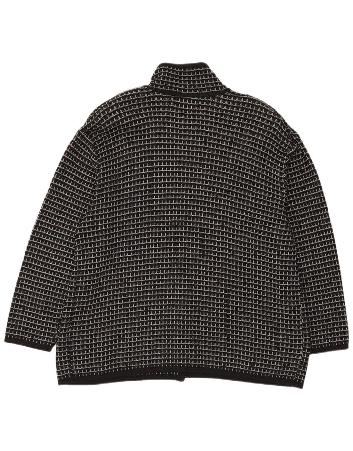 Maglione cardigan da uomo Settebello XL nero a quadri in acrilico