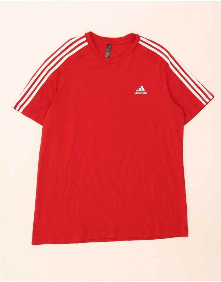 ADIDAS Herre T-Shirt Top Stor Rød Bomuld