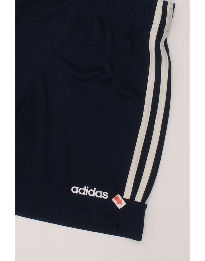 ADIDAS Boys Climalite Sport Shorts 9-10 Years  Navy Blue Polyester Vintage Adidas and Second-Hand Adidas from Messina Hembry 