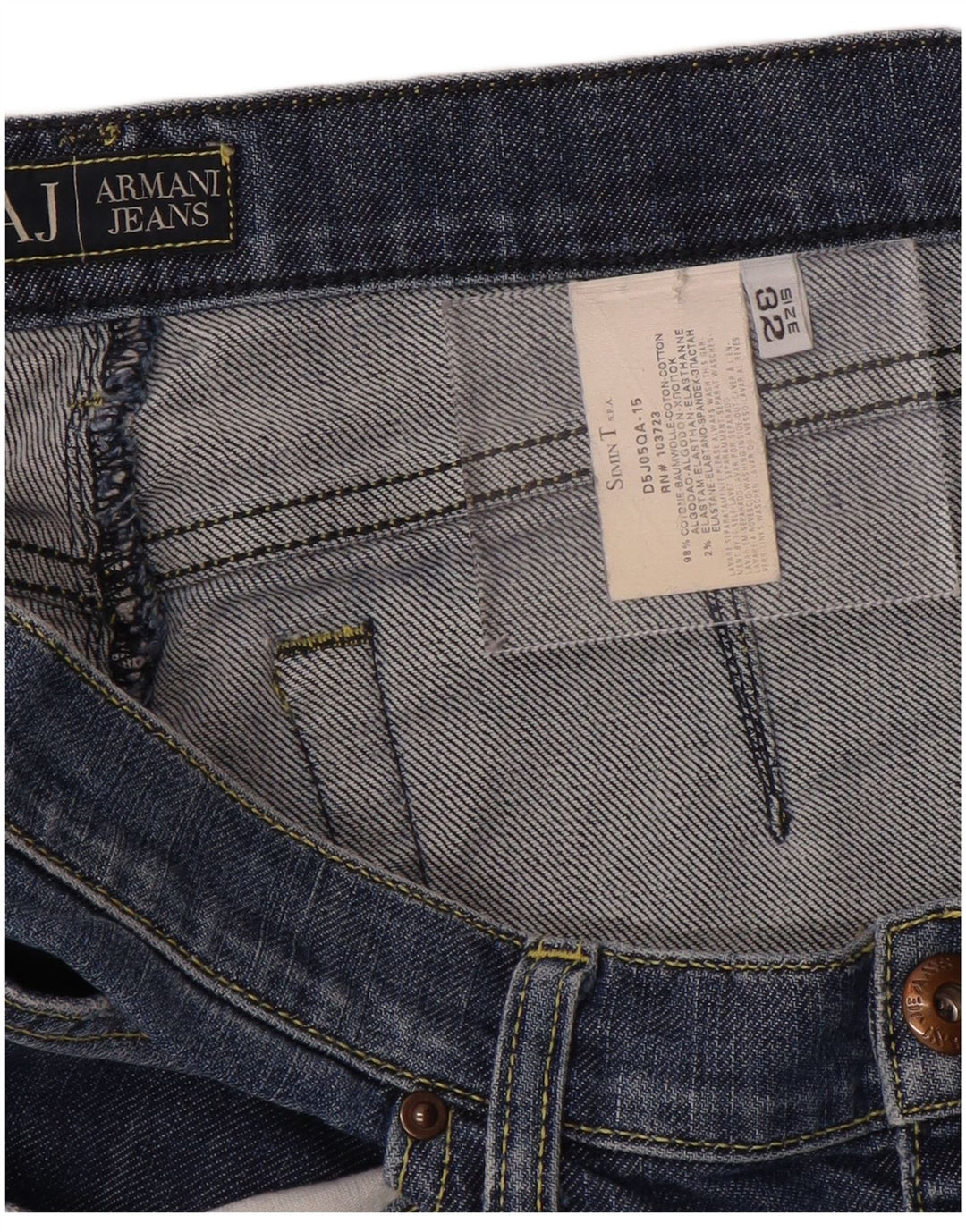 Armani Mens Denim Shorts W32 Medium Blue Cotton