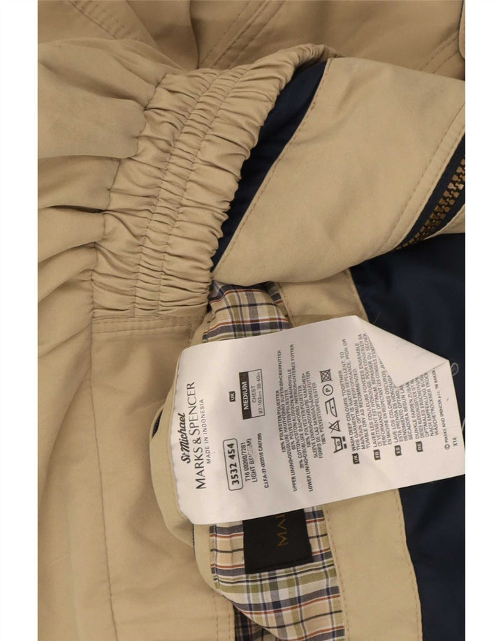 Marks & Spencer Herren-Bomberjacke mit lockerer Passform, UK 38, mittelbeigefarbenes Polyester