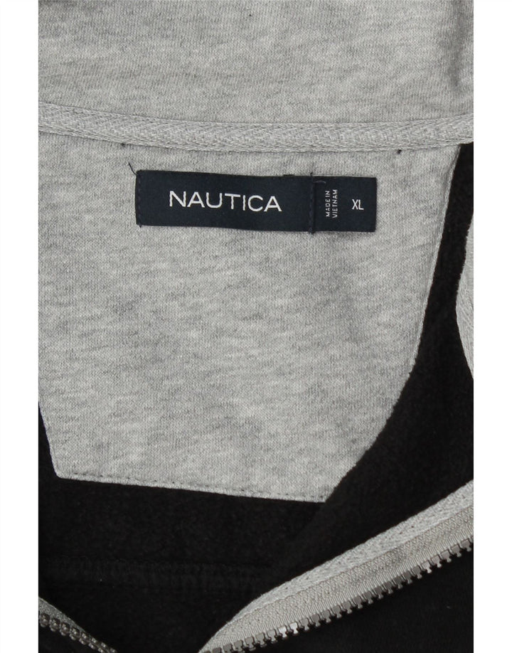 Nautica Mens Zip Neck Sweatshirt Jumper XL Black