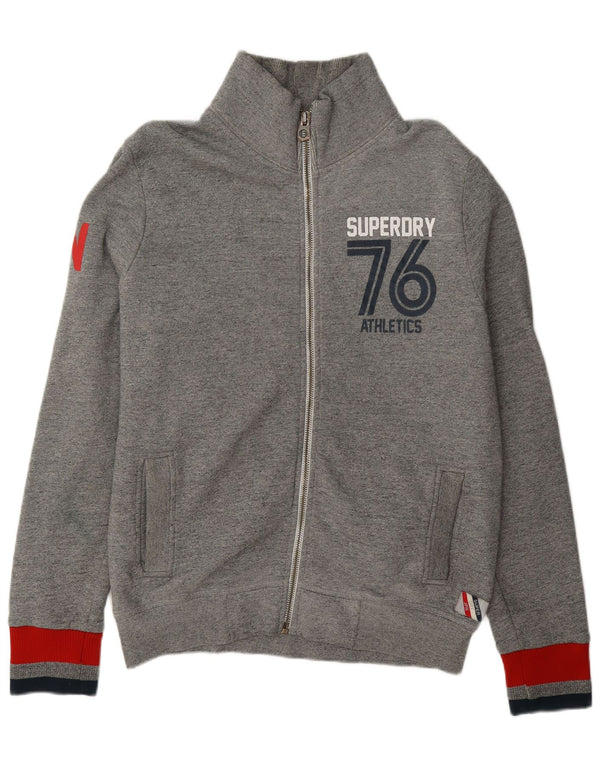 Superdry Mens Graphic Tracksuit Top Jacket 2XL Grey Colourblock Cotton
