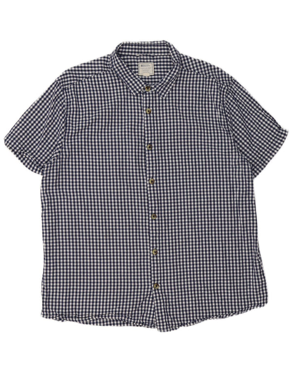 Mountain Warehouse Chemise à manches courtes pour homme 2XL en coton vichy bleu marine