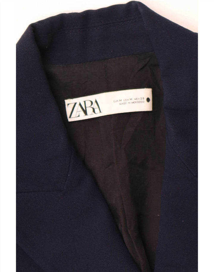 Jaqueta blazer feminina Zara com peito duplo Reino Unido 14 médio azul marinho