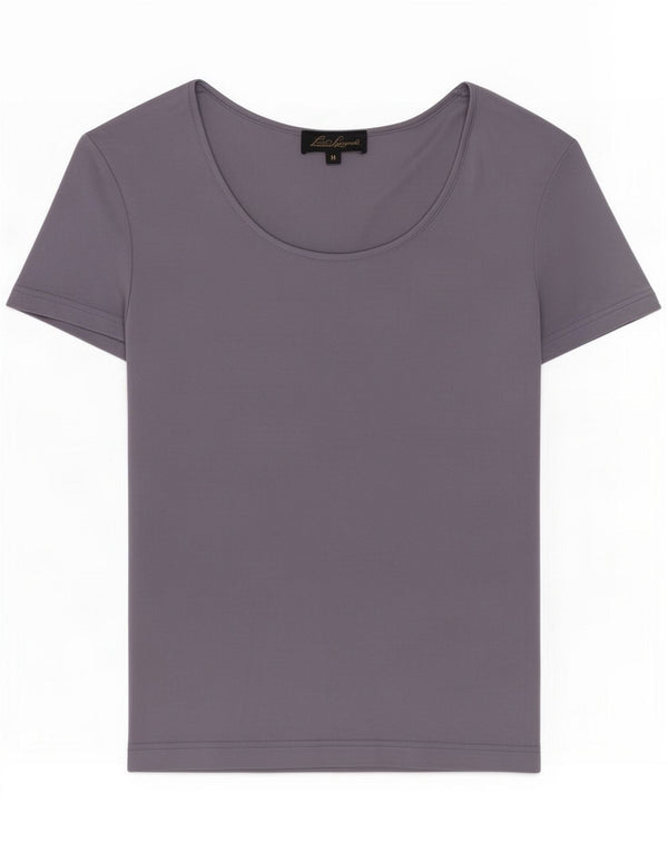 Luisa Spagnoli Dame T-Shirt Top UK 12 Medium Blue Silk