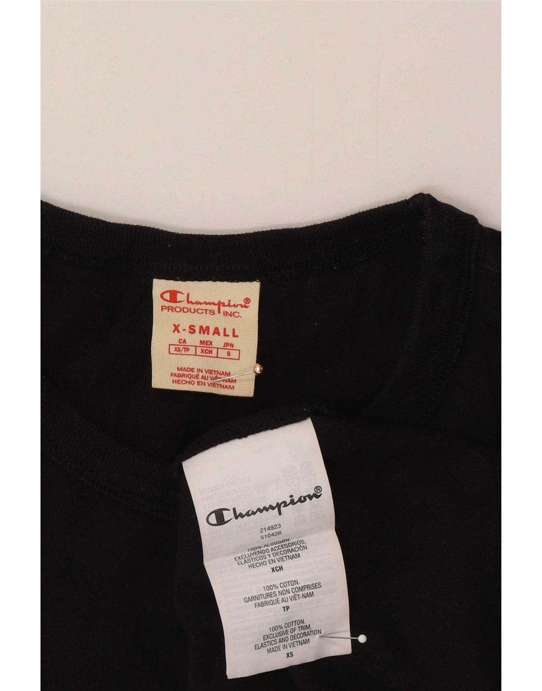 Maglia da uomo a maniche lunghe Champion XS in cotone nero