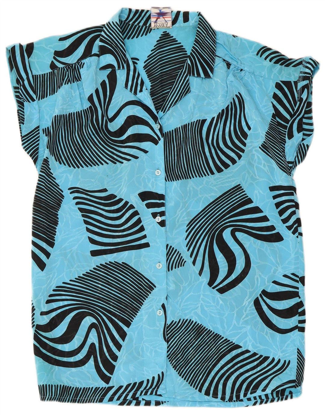 Yessica Blusa de manga corta con estampado abstracto para mujer EU 36 Small Blue