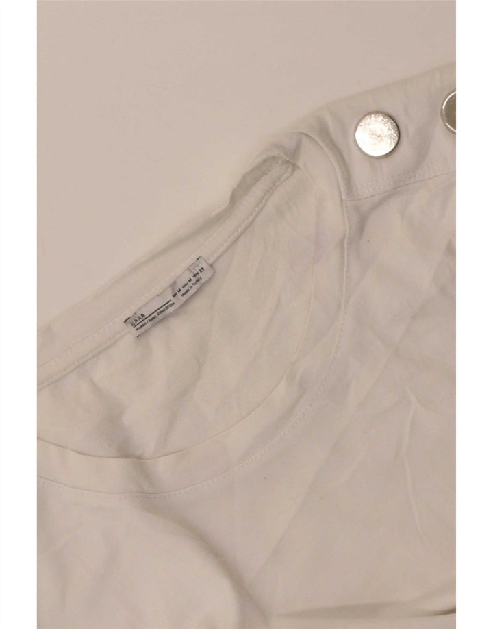 T-shirt damski Zara Top UK 12 Średni biały