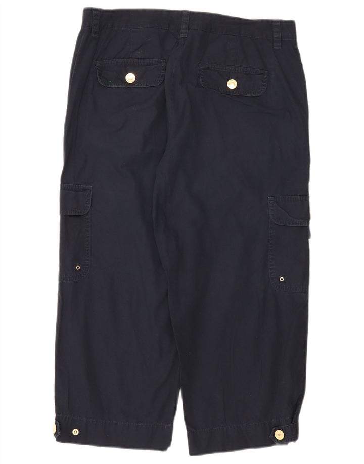Chaps Womens Straight Capri Cargo Trousers US 8 Medium W32 L21 Navy Blue