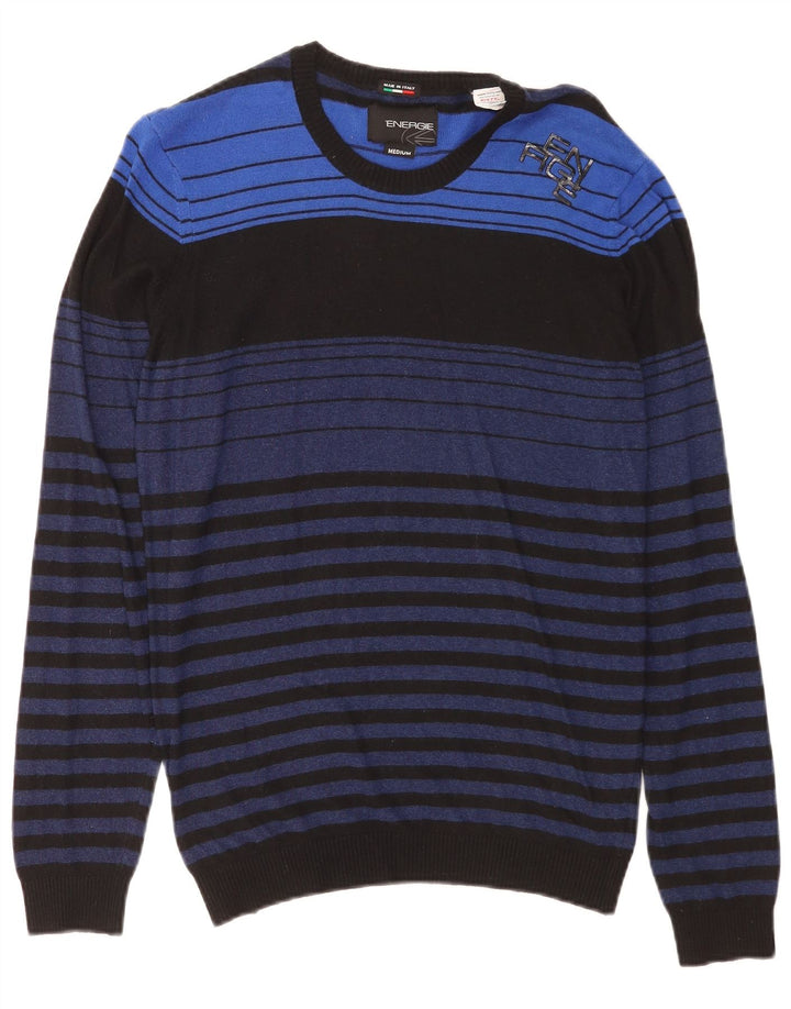 Ανδρικό πουλόβερ Energie Crew Neck Jumper Βισκόζη μεσαίου μπλε ριγέ