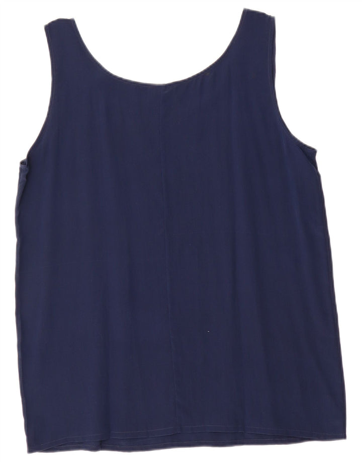 Colete feminino vintage UK 14 médio azul marinho