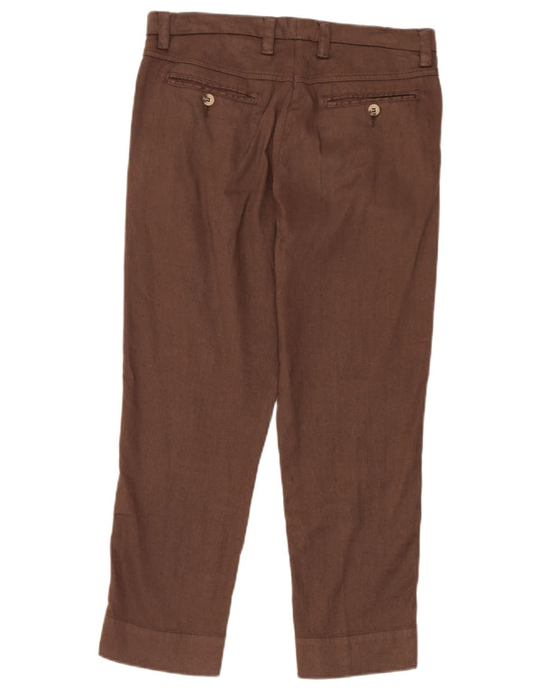 Marlboro Classics Womens Cropped Trousers W30 L24 Brown Linen