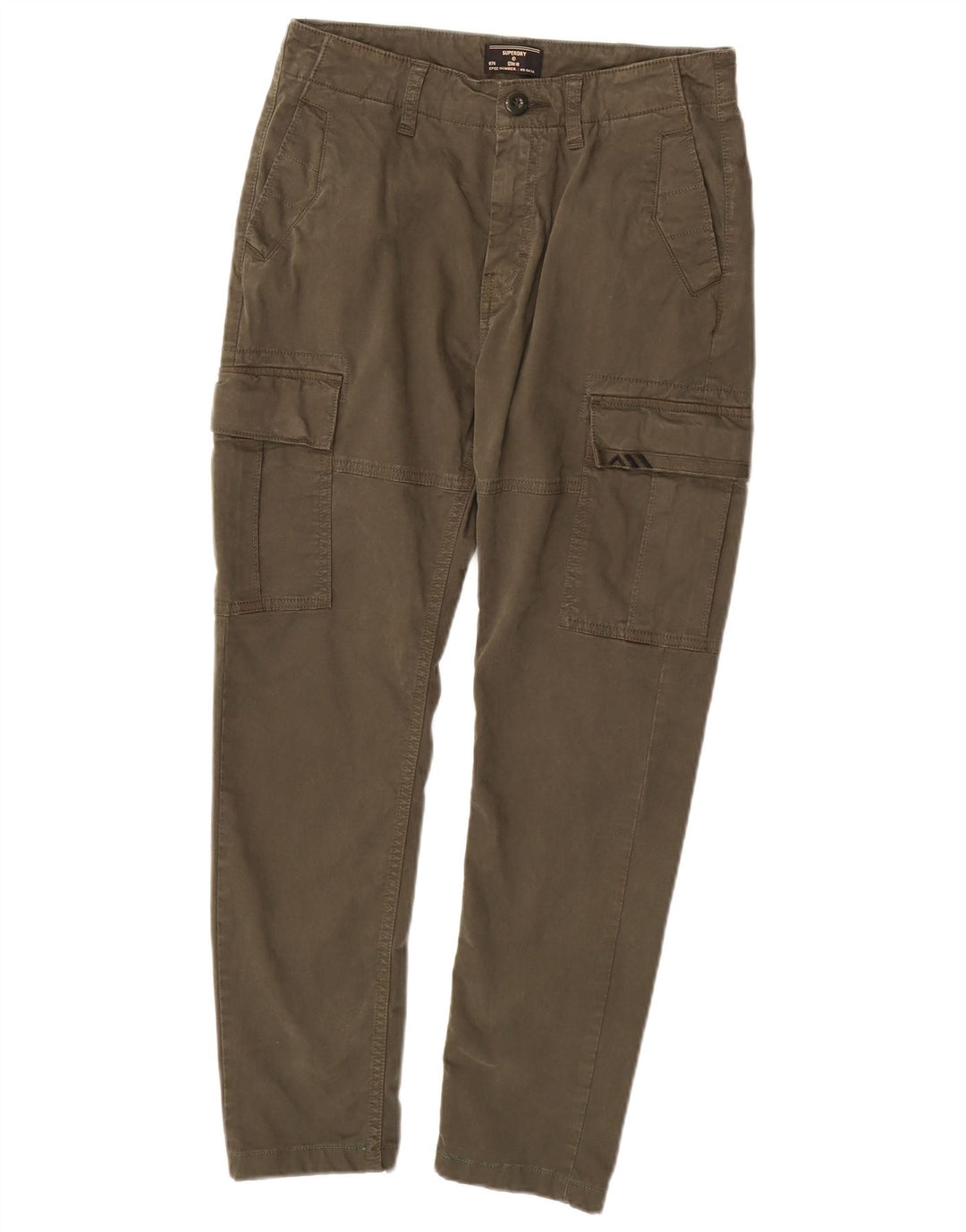 Calça cargo slim feminina SUPERDRY W26 L30 algodão verde
