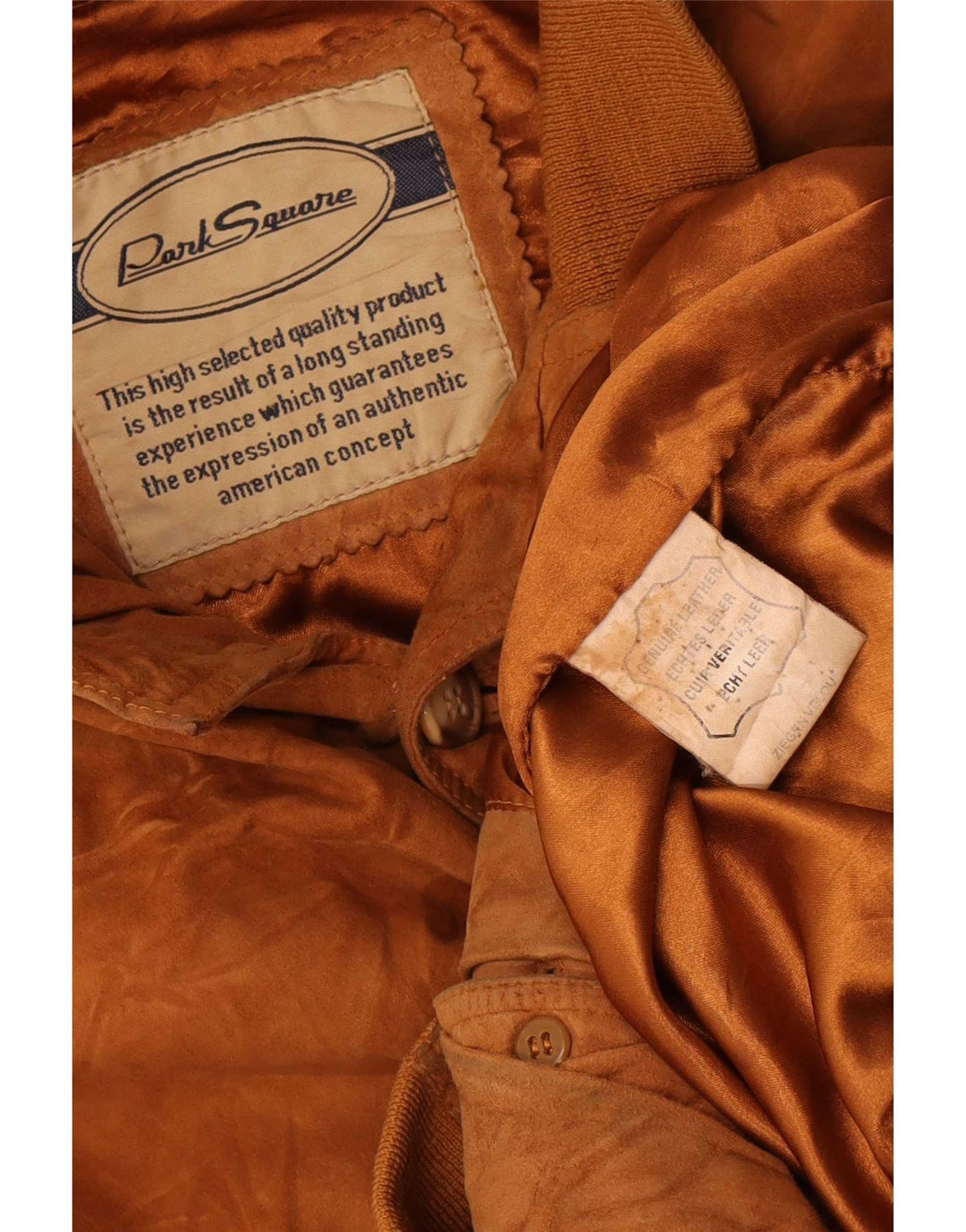 Vintage Mens Suede Bomber Jacket UK 42 XL Brown Leather