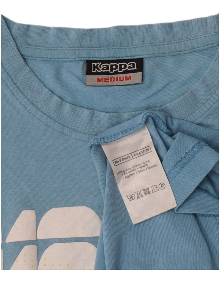 Kappa Mens Graphic T-Shirt Top Medium Blue Cotton