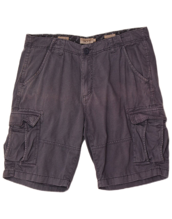 Dack's Mens Cargo Shorts IT 50 Large W34  Navy Blue Spotted Cotton