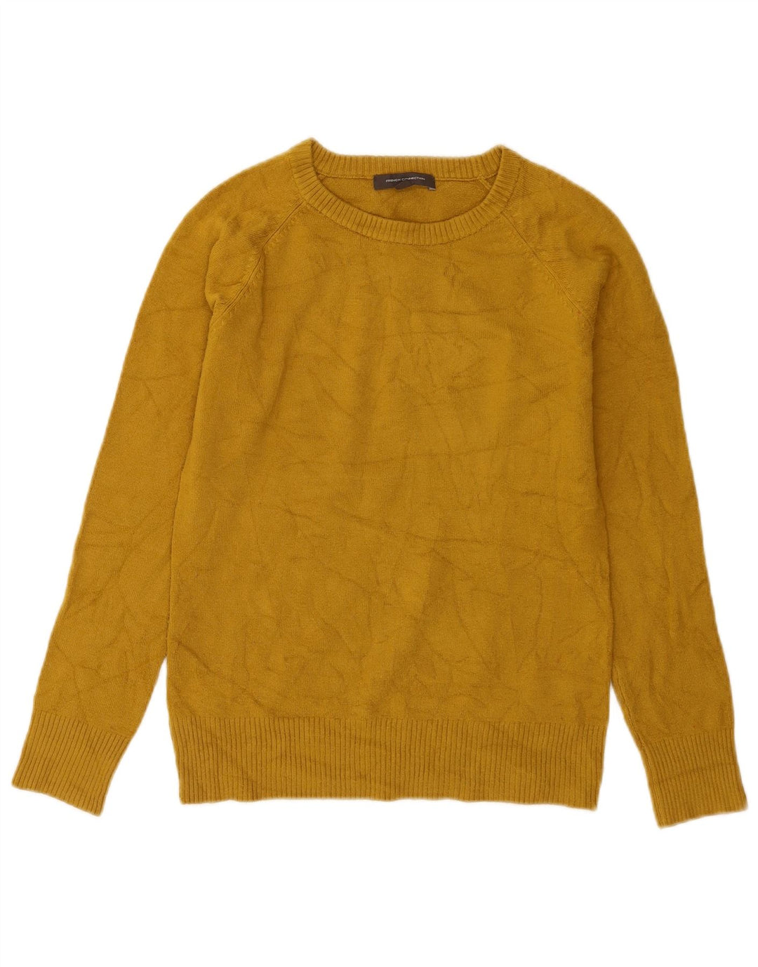 French Connection Womens Boat Neck Jumper Sweater UK 12 Medium Yellow
