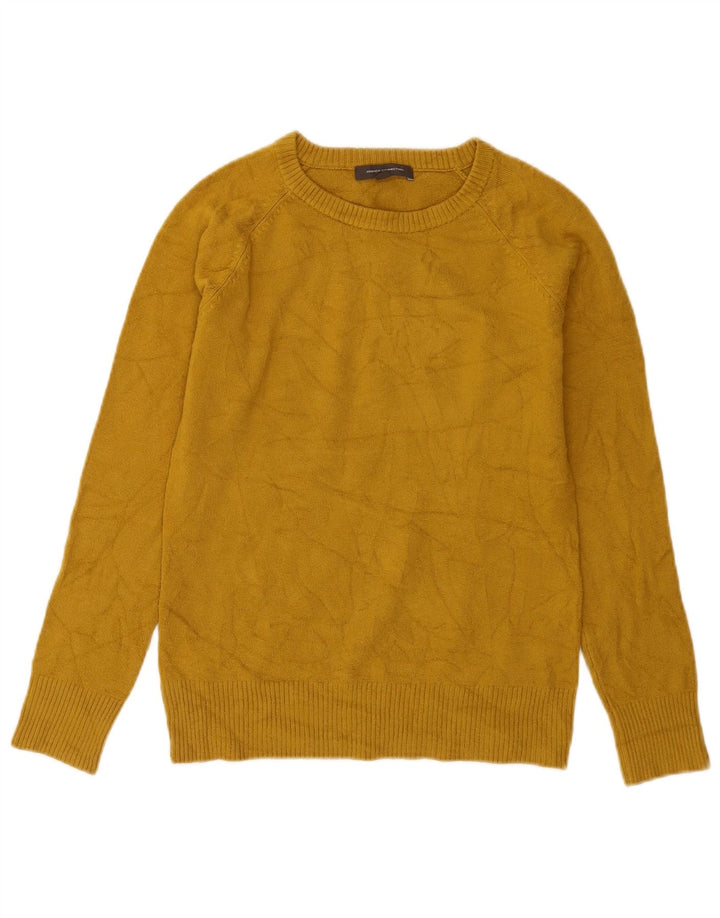 French Connection Womens Boat Neck Jumper Sweater UK 12 Medium Yellow