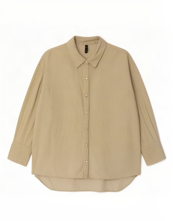 Camicia da donna Zara Trafaluc oversize in velluto a coste UK 14 Cotone beige medio