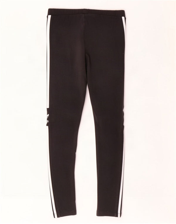 Adidas Womens Graphic Leggings UK 12 Medium Black Cotton