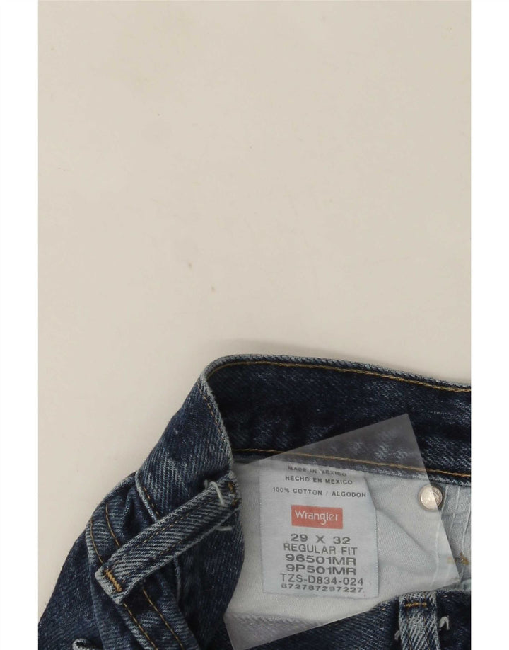 Wrangler Mens Regular Fit Straight Jeans W29 L32 Blue Cotton
