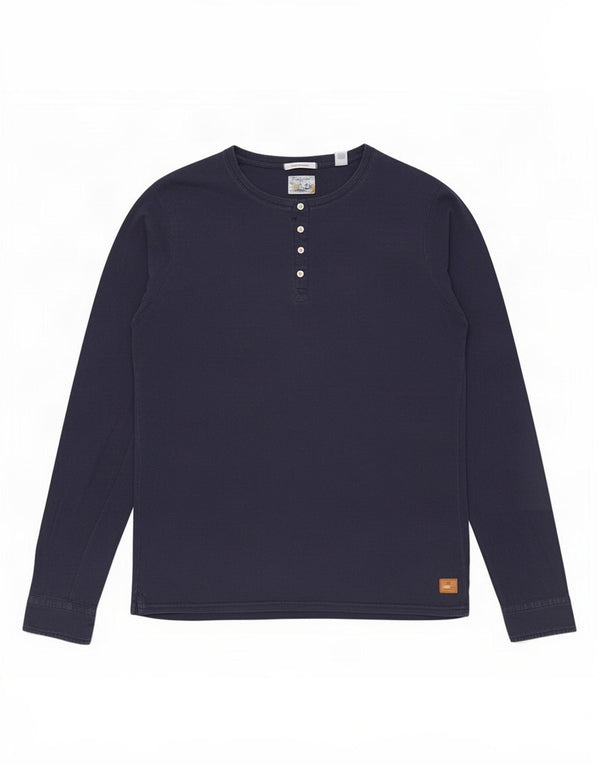 Scotch & Soda Mens Top Long Sleeve Large Navy Blue Cotton