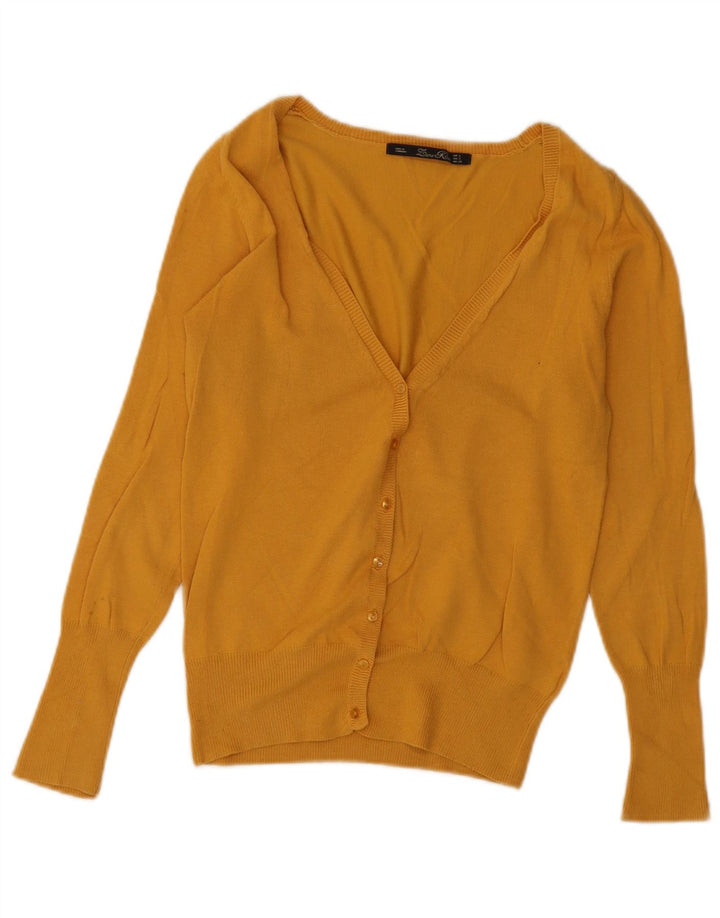Zara Womens Cardigan Sweater UK 10 Small Yellow