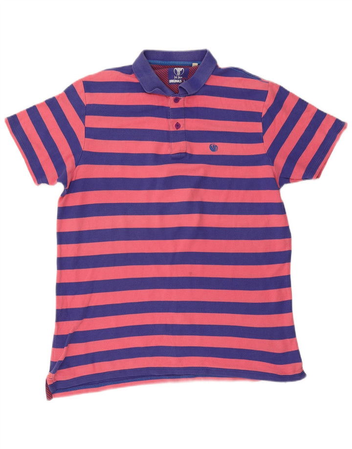 Fat Face Herre Polo Shirt Stor Blå Stribet Bomuld